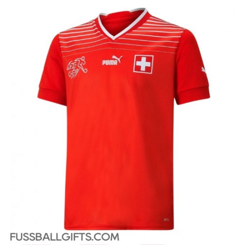 Schweiz Fußballbekleidung Heimtrikot WM 2022 Kurzarm